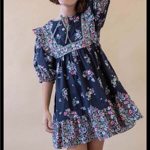 HUNTER BELL Floral Black Dress